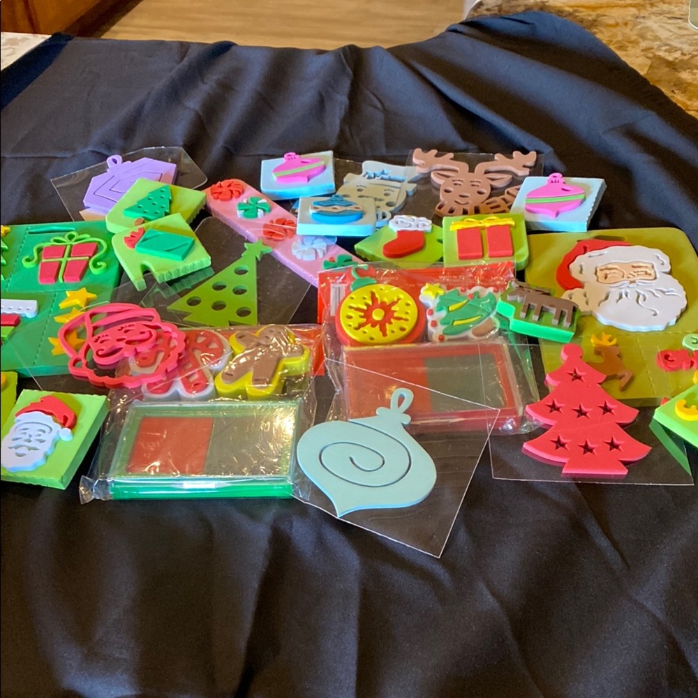 Festive Foam Stamps Craft Kit for All 30 assorted designs